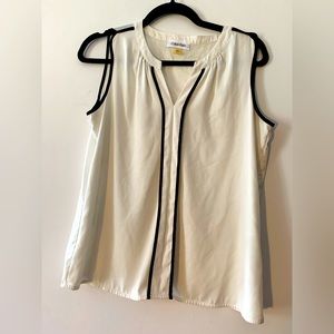 Calvin Klein White and Black Tank Blouse
